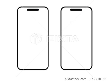 Simple smartphone mockup - transparent background illustration/UI Simple smartphone mockup - transparent background illustration/UI 142510195