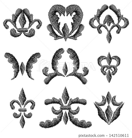 【Elegant Decorative Motif Set】Hand Embroidery Illustration Materials 142510611