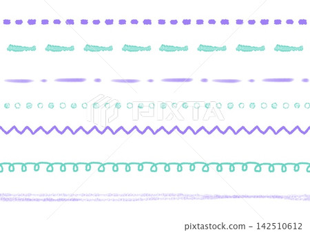 A set of hand-drawn dotted lines created with various pens. A set of hand-drawn dotted lines created with various pens. 142510612