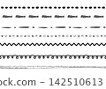 A set of hand-drawn dotted lines created with various pens. 142510613