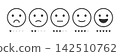 Feedback emoji, rating, emotion, evaluation, review concept. Customer satisfaction scale face emoji 142510762