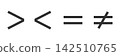 Mathematics Inequality Symbols. Formula for use Greater than, less than and equal icon set 142510765