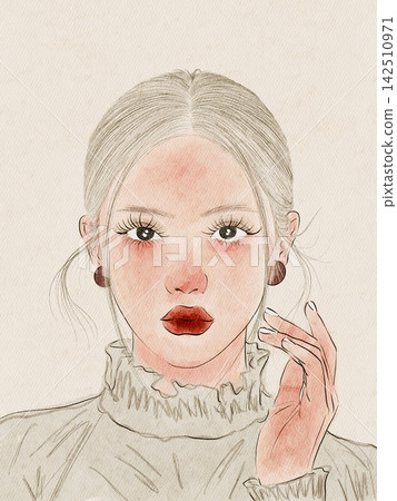 portrait of a beautiful young woman portrait of a beautiful young woman 142510971