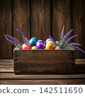 easter composition with eggs and nest 142511650