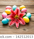 easter background with colorful eggs 142512013