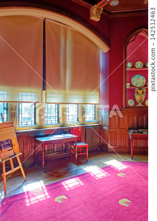 The Drawing Room or Great Hall Interior with Bear Motif Carpet at Knightshayes Court The Drawing Room or Great Hall Interior with Bear Motif Carpet at Knightshayes Court 142512463