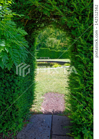 Yew Hedge Archway to the Lily Pond Garden at Hidcote Manor Yew Hedge Archway to the Lily Pond Garden at Hidcote Manor 142512562