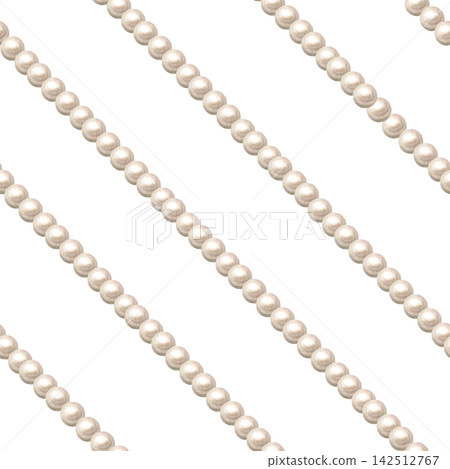 Seamless natural pearl pattern with diagonal strand lines. Hand drawn watercolor illustration isolated element. Luxury realistic watercolor jewelry art background for wedding print craft Seamless natural pearl pattern with diagonal strand lines. Hand drawn watercolor illustration isolated element. Luxury realistic watercolor jewelry art background for wedding print craft 142512767
