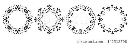 Lace doily frames. Floral circles with delicate geometric cutout patterns flat vector illustration set. Vintage floral textile wreaths Lace doily frames. Floral circles with delicate geometric cutout patterns flat vector illustration set. Vintage floral textile wreaths 142512798