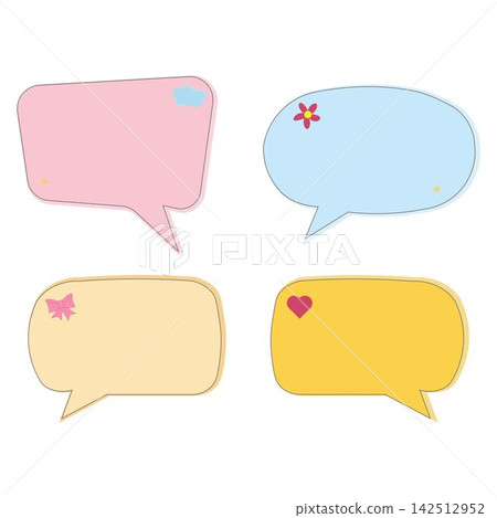 Minimalist Pastel Color Message Bubble Template with Dashed Line Border Minimalist Pastel Color Message Bubble Template with Dashed Line Border 142512952