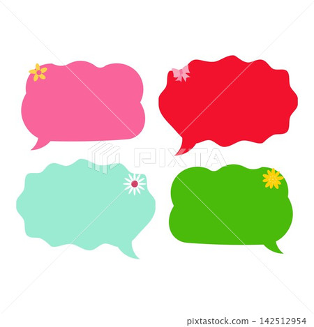 Minimalist Pastel Color Message Bubble Template with Dashed Line Border Minimalist Pastel Color Message Bubble Template with Dashed Line Border 142512954