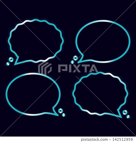 Modern Quote Speech Bubble Vector Set with Cyan Gradient Modern Quote Speech Bubble Vector Set with Cyan Gradient 142512959