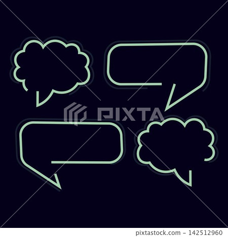 Modern Quote Speech Bubble Vector Set with Cyan Gradient Modern Quote Speech Bubble Vector Set with Cyan Gradient 142512960