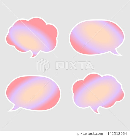 Abstract Holographic Speech Bubble Sticker Vector Set Abstract Holographic Speech Bubble Sticker Vector Set 142512964