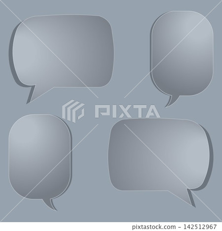 Glossy Glassmorphism Speech Bubble Vector Set Glossy Glassmorphism Speech Bubble Vector Set 142512967