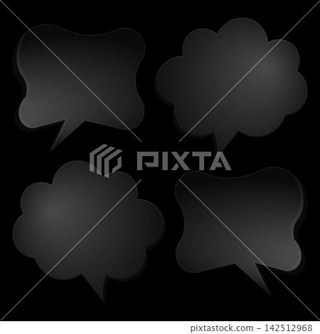 Glossy Glassmorphism Speech Bubble Vector Set Glossy Glassmorphism Speech Bubble Vector Set 142512968