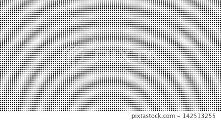 Halftone circle pattern with radiating dot waves creating dynamic sound texture. Abstract concentric rings form tech inspired background with gradient fade and digital motion effect. Halftone circle pattern with radiating dot waves creating dynamic sound texture. Abstract concentric rings form tech inspired background with gradient fade and digital motion effect. 142513255