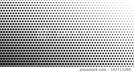 Hexagon halftone pattern with gradient fade. Honeycomb geometric texture creates modern abstract background with repeating design and subtle tone transitions. Hexagon halftone pattern with gradient fade. Honeycomb geometric texture creates modern abstract background with repeating design and subtle tone transitions. 142513260