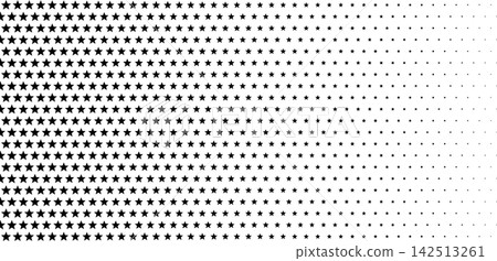 Star halftone pattern gradient. Fade texture horizontal transition. Star halftone pattern gradient. Fade texture horizontal transition. 142513261
