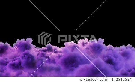 Dense purple cloudscape with textured billowing formations against black background, with cloud, purple, violet, lavender detail, showing billowing, dense, textured, fluffy context Dense purple cloudscape with textured billowing formations against black background, with cloud, purple, violet, lavender detail, showing billowing, dense, textured, fluffy context 142513584