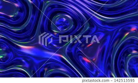 Abstract glossy liquid surface with iridescent blue and purple swirls and reflective ripples, with abstract, glossy, liquid, surface detail, showing iridescent, blue, purple, swirl context Abstract glossy liquid surface with iridescent blue and purple swirls and reflective ripples, with abstract, glossy, liquid, surface detail, showing iridescent, blue, purple, swirl context 142513595