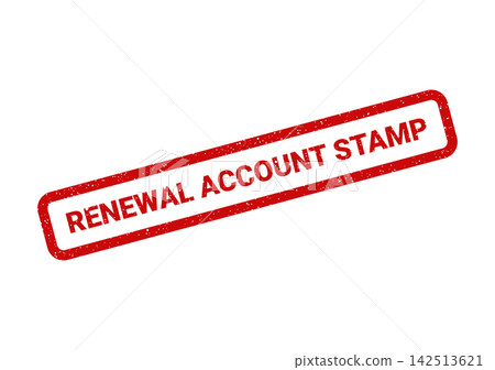 Red grunge rubber stamp mark for account renewal status or subscription extension documentation Red grunge rubber stamp mark for account renewal status or subscription extension documentation 142513621