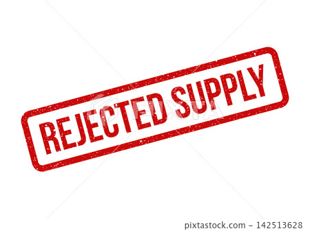Red grunge rubber stamp mark indicating a rejected supply or inventory shipment for quality control Red grunge rubber stamp mark indicating a rejected supply or inventory shipment for quality control 142513628