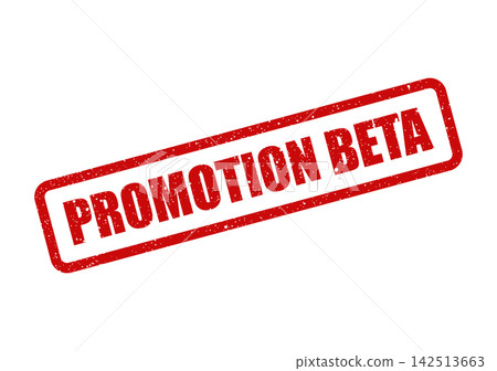 Red grunge rubber stamp mark with rectangular border displaying the clear message PROMOTION BETA Red grunge rubber stamp mark with rectangular border displaying the clear message PROMOTION BETA 142513663