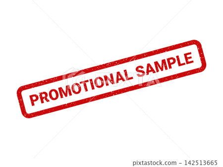 Red grunge rubber stamp mark with rectangular border displaying the clear message PROMOTIONAL SAMPLE Red grunge rubber stamp mark with rectangular border displaying the clear message PROMOTIONAL SAMPLE 142513665