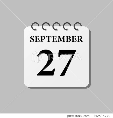 Icon page calendar day - 27 September Icon page calendar day - 27 September 142513770