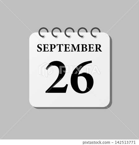 Icon page calendar day - 26 September Icon page calendar day - 26 September 142513771