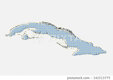 Vector map of Cuba from points, dotted template Vector map of Cuba from points, dotted template 142513775