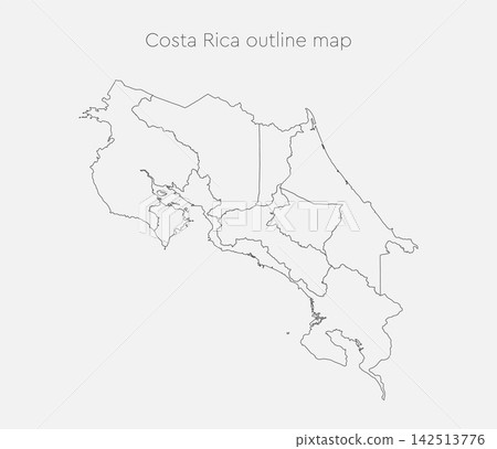 Vector map country Costa Rica divided on regions Vector map country Costa Rica divided on regions 142513776