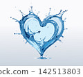 Blue water splashing forming heart shape Blue water splashing forming heart shape 142513803