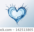Water splashing forming blue heart shape design Water splashing forming blue heart shape design 142513805