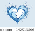 Water heart splashing clean blue fresh liquid Water heart splashing clean blue fresh liquid 142513806