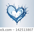 Water splash shaping a blue heart symbol Water splash shaping a blue heart symbol 142513807