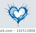 Water splash forming heart shape symbol Water splash forming heart shape symbol 142513808