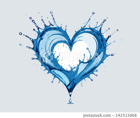 Water splash forming heart shape symbol Water splash forming heart shape symbol 142513808