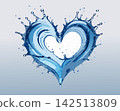 Water splash heart shape forming clean liquid Water splash heart shape forming clean liquid 142513809