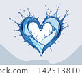Water splash forming heart shape symbolizing love and purity Water splash forming heart shape symbolizing love and purity 142513810