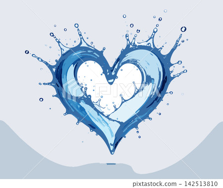 Water splash forming heart shape symbolizing love and purity Water splash forming heart shape symbolizing love and purity 142513810
