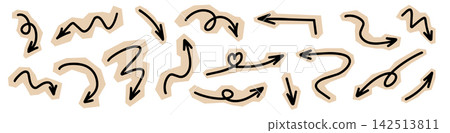Paper arrow collage elements for scrapbook design. Paper arrow collage elements for scrapbook design. 142513811