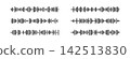 Minimalist soundwave graphic with fluid audio frequency lines and equalizer bars. 142513830