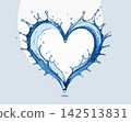 Blue water splash creating heart love symbol Blue water splash creating heart love symbol 142513831