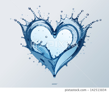 Water forming heart shape splashing liquid concept Water forming heart shape splashing liquid concept 142513834