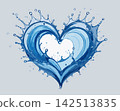 Blue water splash forming heart shape Blue water splash forming heart shape 142513835