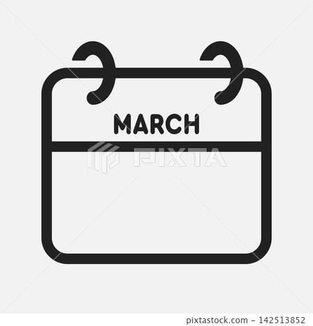 Icon calendar March month, empty space reminder Icon calendar March month, empty space reminder 142513852