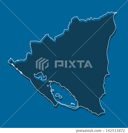 Vector outline map Nicaragua, line border country Vector outline map Nicaragua, line border country 142513872