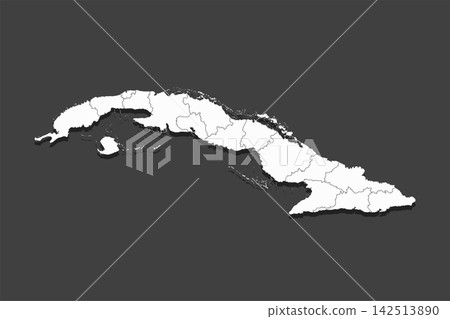 Vector map of country Cuba divided on regions Vector map of country Cuba divided on regions 142513890